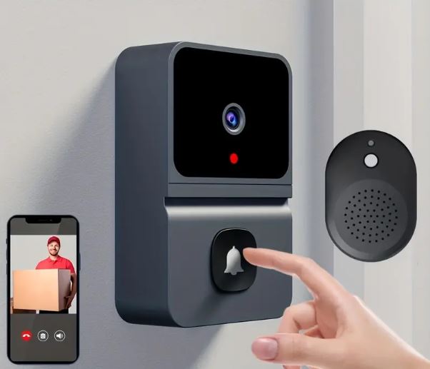 Smart Wi-Fi Doorbell with Built-in Battery - Wireless Security Camera with 2-Way Audio